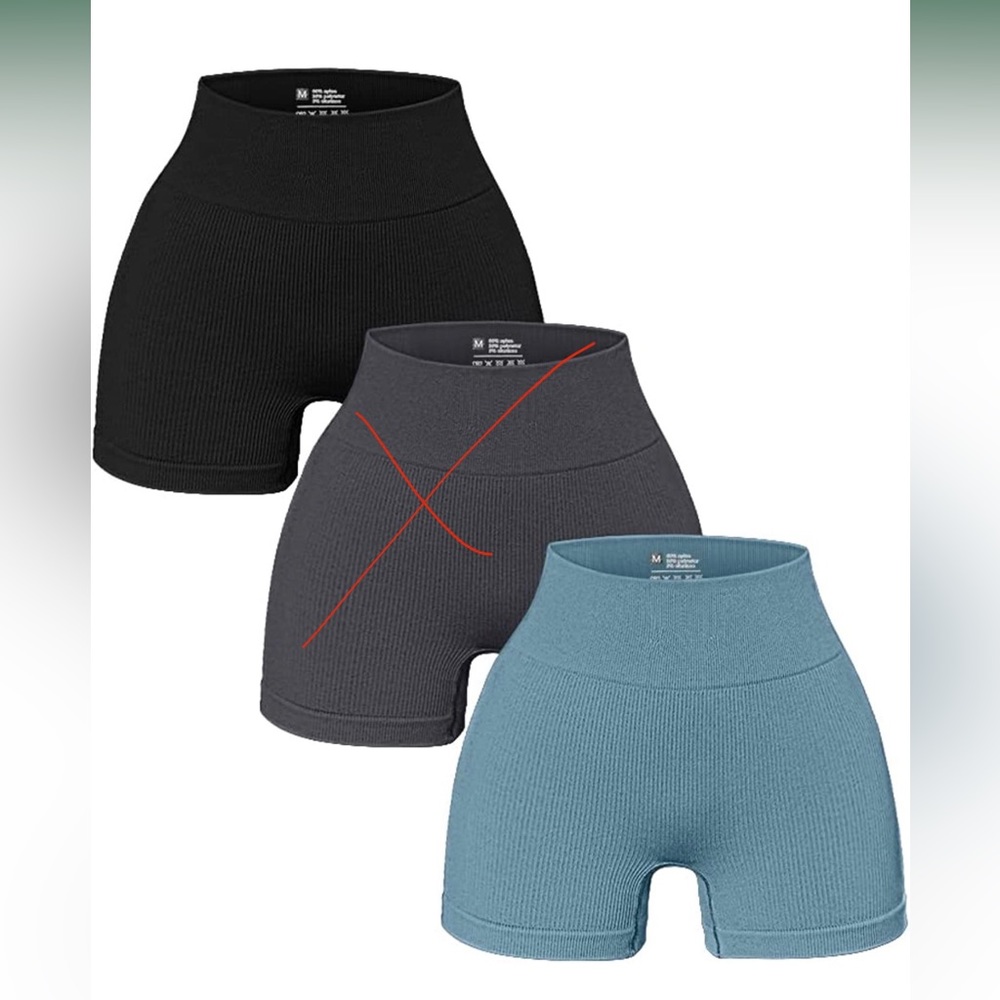 OQQ Women's Yoga Shorts Seemless Ribbed Set